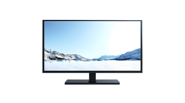 Winter landscape on widescreen monitor.