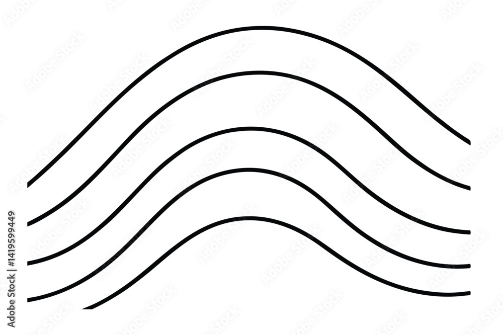 Poster abstract wave pattern seamless curving lines graphic design element