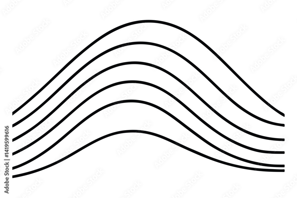 Poster abstract wave pattern seamless vector illustration of curving lines