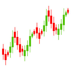 Candle stick graph chart of stock market investment trading, Bullish point.

