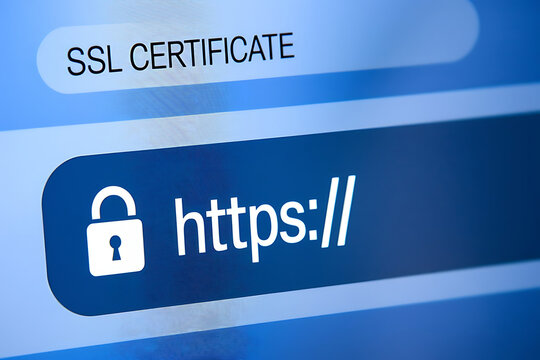 Close-Up of Browser Window with Lock Icon for HTTPS Encryption and Cybersecurity, ssl lock, ssl padlock, website design, ssl badge, ssl shield, Https, TLS, SSL certificate