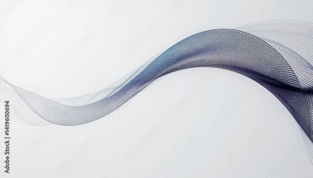 Poster flowing abstract wave design minimalist aesthetic digital art tranquil atmosphere close-up view mode