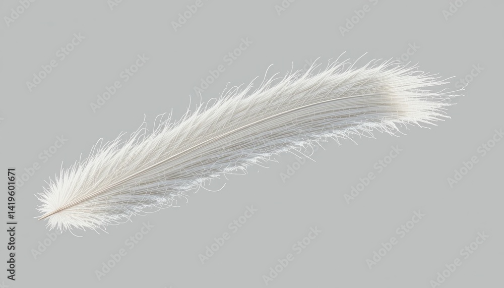 Poster delicate feather floating in air natural setting macro photography ethereal atmosphere close-up view