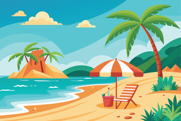 Obraz premium Beach Resort Vector Art