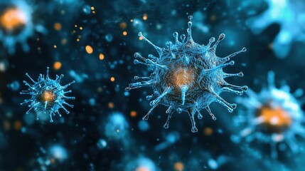 Virus Structure 3D Illustration