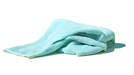 isolate Relaxing with a soft mint green towel on a bright surface minimalist style indoor setting close-up view isolate