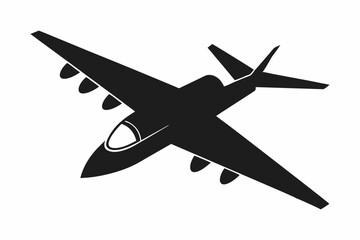 airplane silhouette black vector