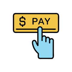 Fototapeta premium pay button click icon on white background