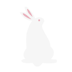 cute white rabbit flat vector illustration set