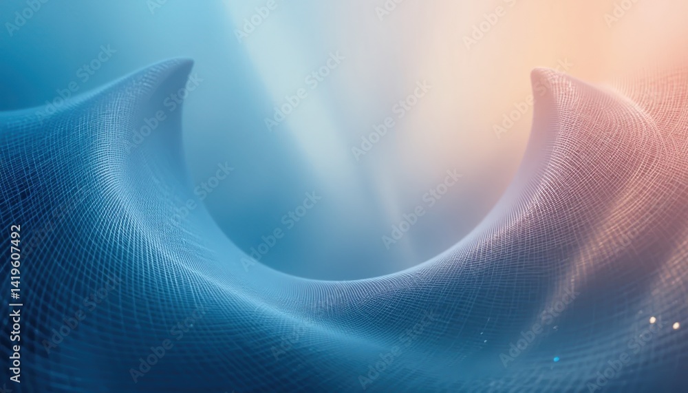 Poster dynamic waves of light in a digital landscape abstract art display virtual environment high-resoluti
