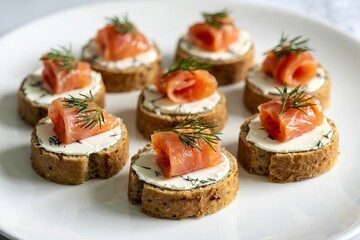 a collection of canap&eacute;s appetizers