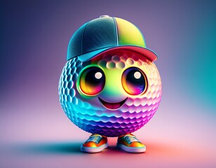 Obraz premium 3d blue bird with ball