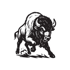 vector illustration of a bison