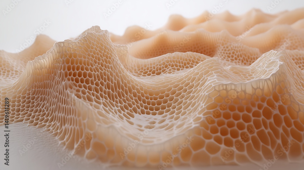 Aufkleber abstract close-up of textured honeycomb-like structure with soft undulating forms and subtle colors