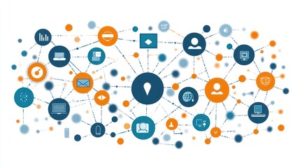 Conceptual Illustration of Digital Networking and Connection Systems