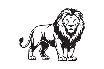 lion black illustration vector