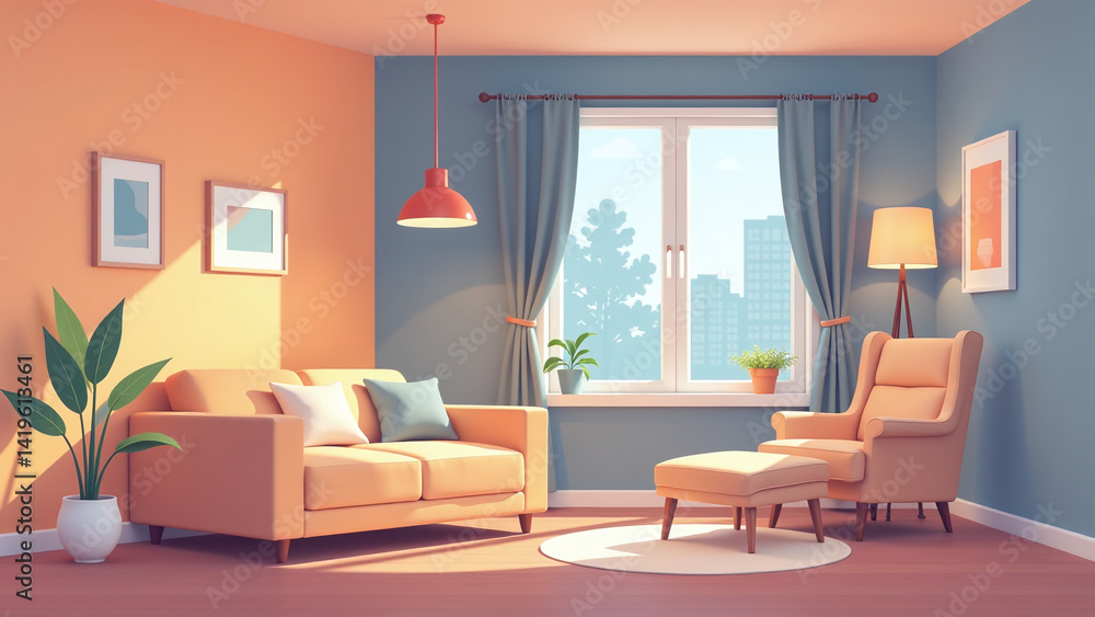 Poster smart home make life easier automated lighting temperature control security