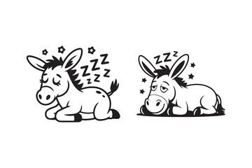 donkey black illustration vector