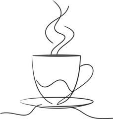 Outline icon of a cup of coffee. Coffee cup icon Vector logo outline