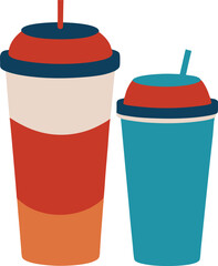 Vector illustration featuring a takeaway cup with a secure lid and minimalistic details