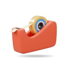 3D cartoon red and yellow tape dispenser
