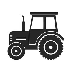 Tractor icon vector silhouette illustration isolated on white background