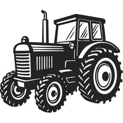 Tractor vector silhouette illustration isolated on white background