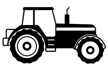 Tractor vector silhouette illustration isolated on white background