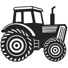 Tractor vector silhouette illustration isolated on white background