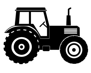 Tractor vector silhouette illustration isolated on white background