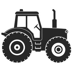 Tractor vector silhouette illustration isolated on white background