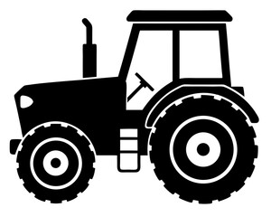 Tractor vector silhouette illustration isolated on white background