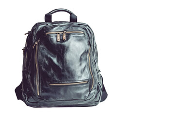 Naklejka premium Dark Gray Leather Backpack