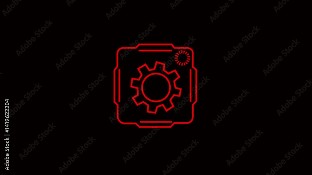 Aufkleber abstract engineering, development and innovation technology icon in outline design. 4k motion graphi