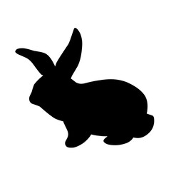 A graphic illustration of isolated silhouettes of rabbits