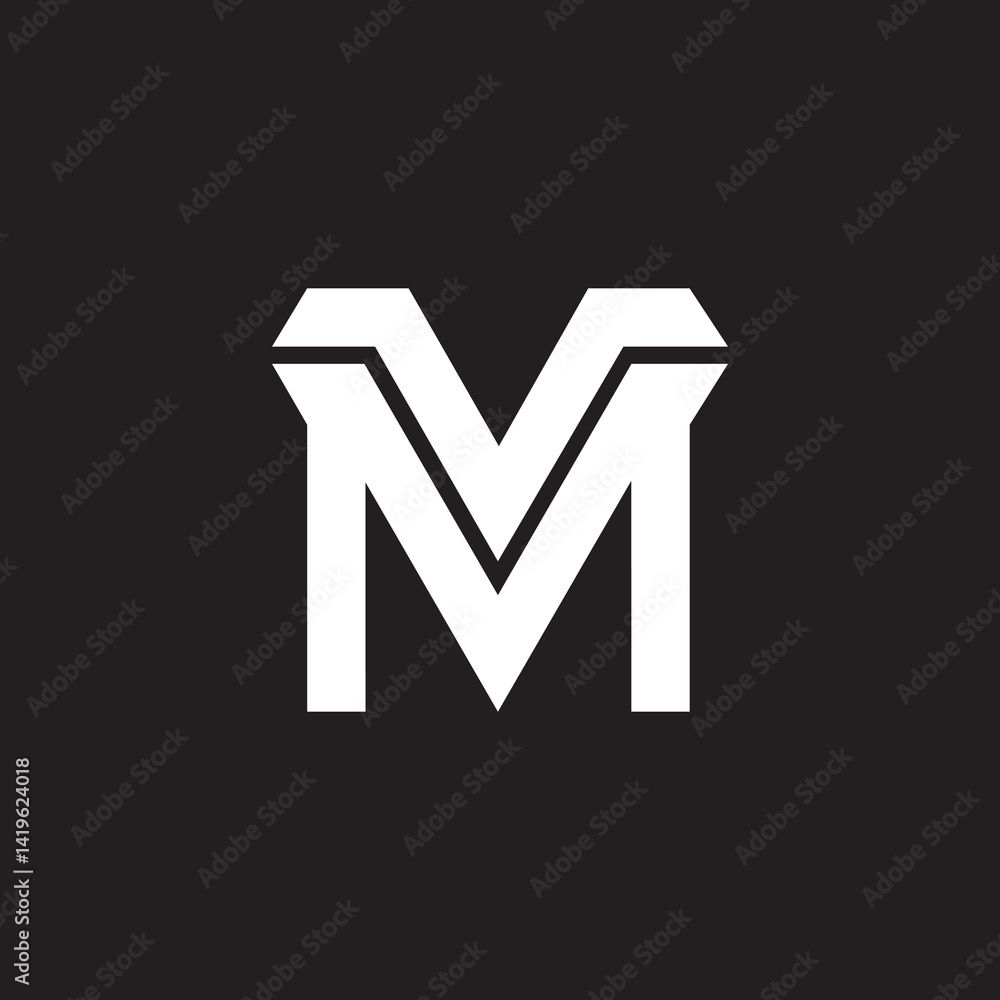 Poster minimal mv logo design unique vector template.