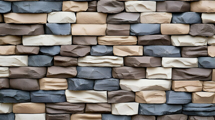 Multicolored Stone Brick Wall Texture
