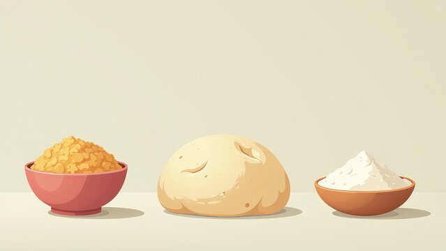 preparation requires flour ingredients flat vector illustration icons baking symbols food preparation instructions recipes bakery