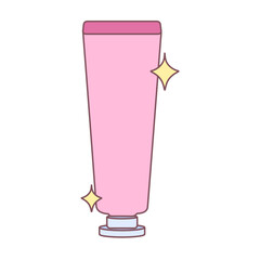 Cute pastel skincare product illustration