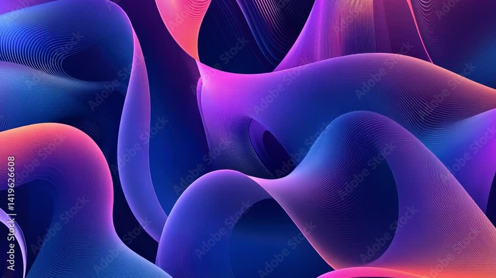 Poster colorful abstract waves fluid digital design with motion, texture, and pattern in vibrant background