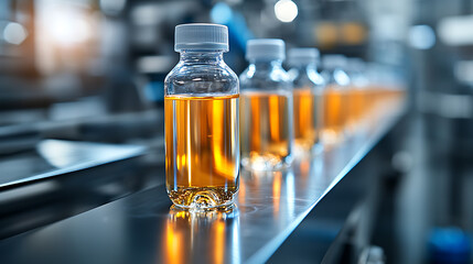 Efficient beverage production process smart factory floor bottling industry modern manufacturing environment close-up view automation and precision