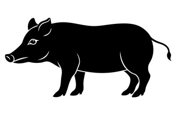 Boar vector silhouette illustration isolated on white background