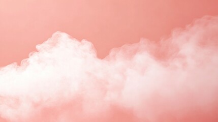 Pink background accented by billowing white vapor.