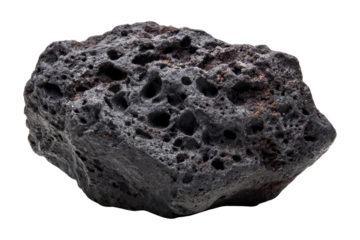 Isolated black lava rock nature close-up