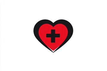 Fototapeta premium Heart Symbol with Cross