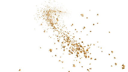 光り輝く金の粒子が飛び散るイラスト　背景透過