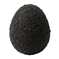 Preserved Egg salted egg: A Chaiya Salted Duck Egg Coated in Clay and Charcoal in white background from Chaiya district, Surat Thani province, Thailand.