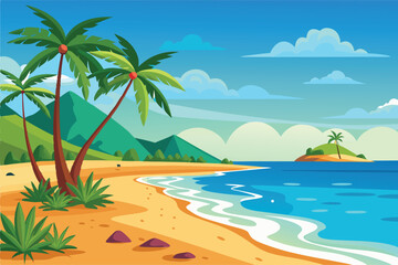 Obraz premium Coastal Beach Vector Artwork