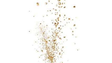 光り輝く金の粒子が飛び散るイラスト　背景透過