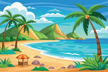 Obraz premium Vacation Beach Vector Art